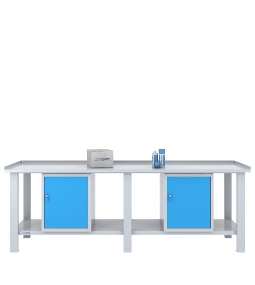 TAVOLO OFFICINA 2500x700x860h con 2 sportelli