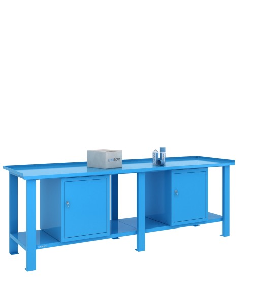 TAVOLO OFFICINA 2500x700x860h con 2 sportelli