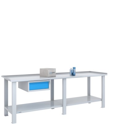 TAVOLO OFFICINA 2500x700x860h con 1 cassetto