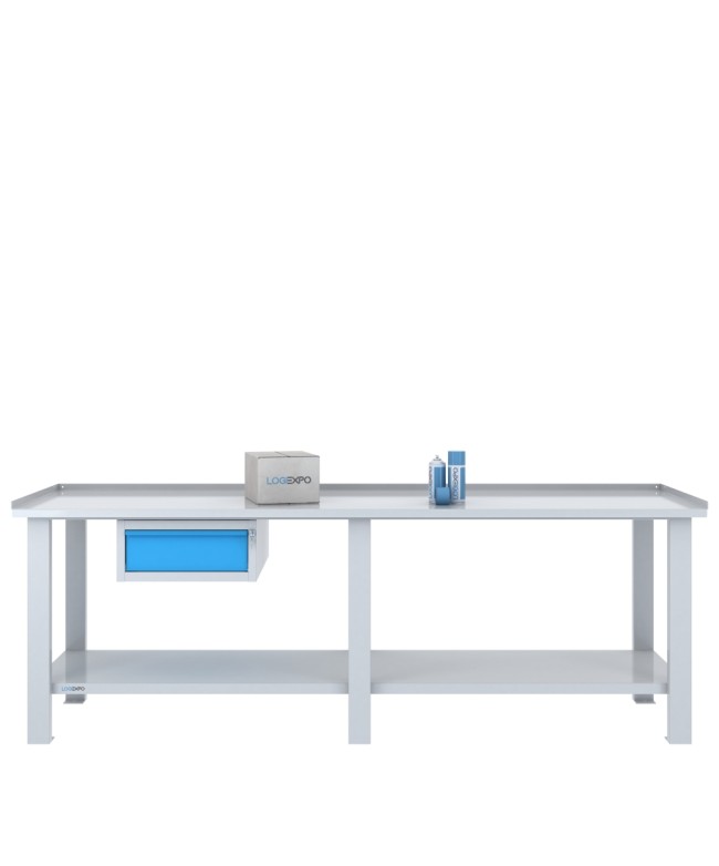 TAVOLO OFFICINA 2500x700x860h con 1 cassetto