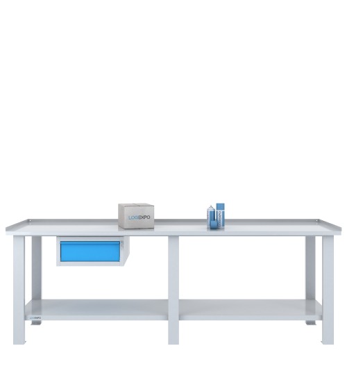 TAVOLO OFFICINA 2500x700x860h con 1 cassetto