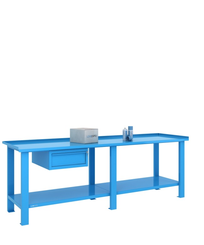 TAVOLO OFFICINA 2500x700x860h con 1 cassetto