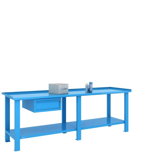 TAVOLO OFFICINA 2500x700x860h con 1 cassetto