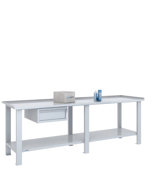TAVOLO OFFICINA 2500x700x860h con 1 cassetto