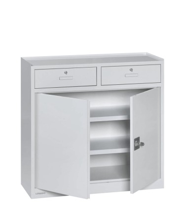 ARMADIO METALLICO 1000x400x1000h ante battenti e cassetti esterni