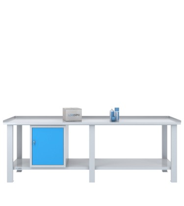 TAVOLO OFFICINA 2500x700x860h con 1 sportello 2