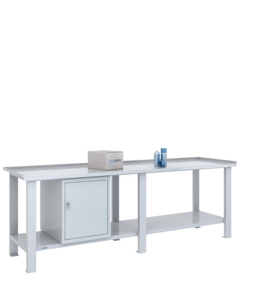 TAVOLO OFFICINA 2500x700x860h con 1 sportello