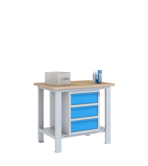 BANCO DA LAVORO 1000x700x885h con 3 cassetti