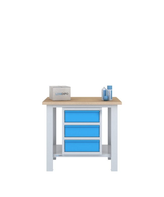 BANCO DA LAVORO 1000x700x885h con 3 cassetti