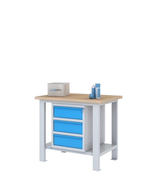 BANCO DA LAVORO 1000x700x885h con 3 cassetti