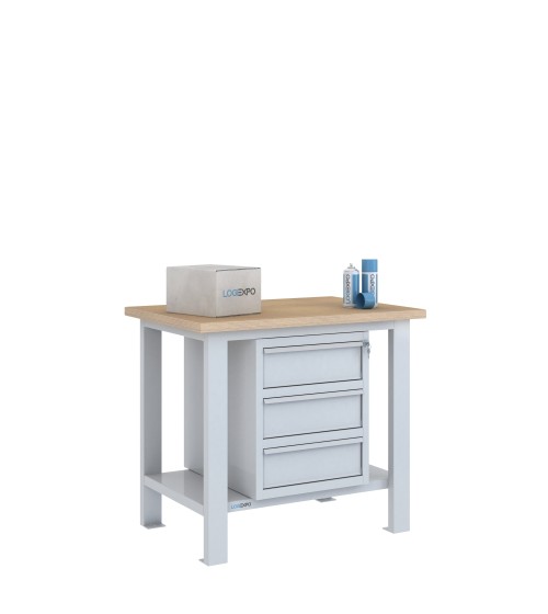 BANCO DA LAVORO 1000x700x885h con 3 cassetti