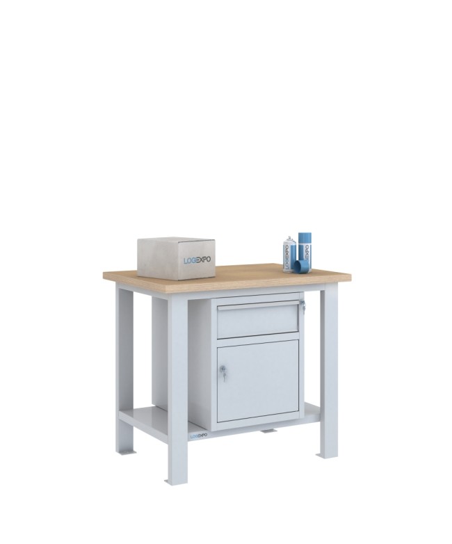 BANCO DA LAVORO 1000x700x885h con 1 cassetto e 1 sportello