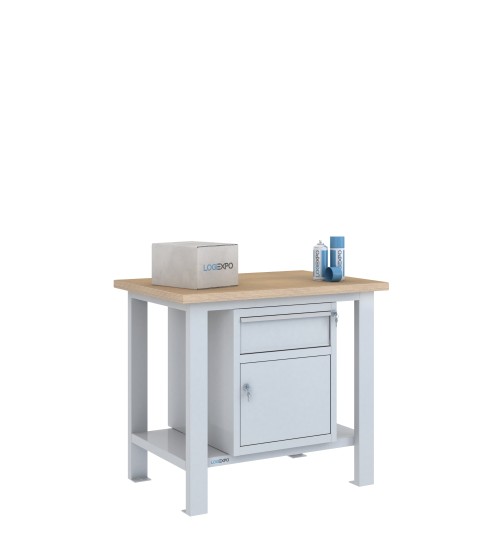 BANCO DA LAVORO 1000x700x885h con 1 cassetto e 1 sportello