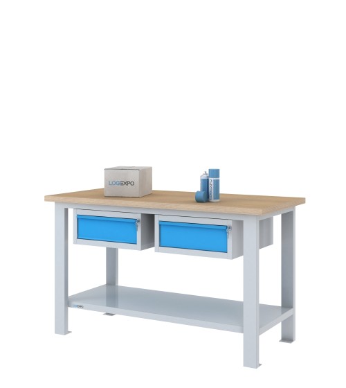 BANCO DA LAVORO 1500x700x885h con 2 cassetti