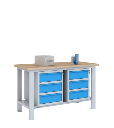 BANCO DA LAVORO 1500x700x885h con 6 cassetti