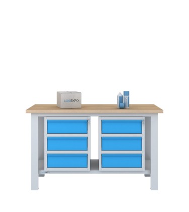 BANCO DA LAVORO 1500x700x885h con 6 cassetti 2