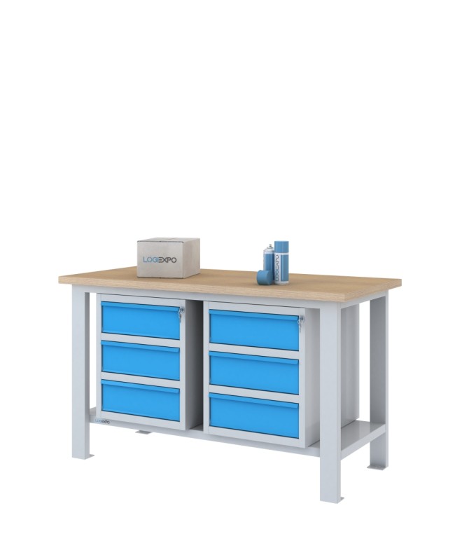 BANCO DA LAVORO 1500x700x885h con 6 cassetti