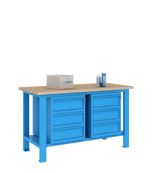 BANCO DA LAVORO 1500x700x885h con 6 cassetti