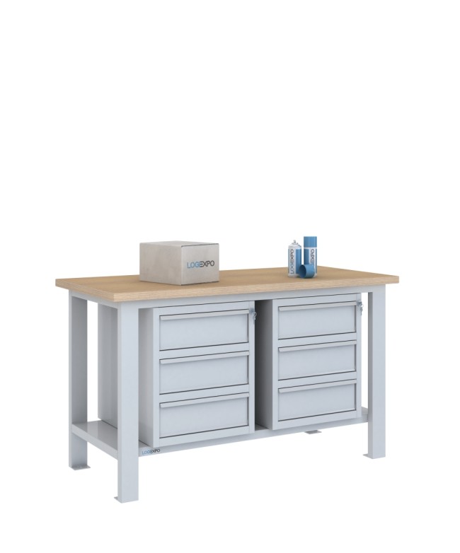 BANCO DA LAVORO 1500x700x885h con 6 cassetti