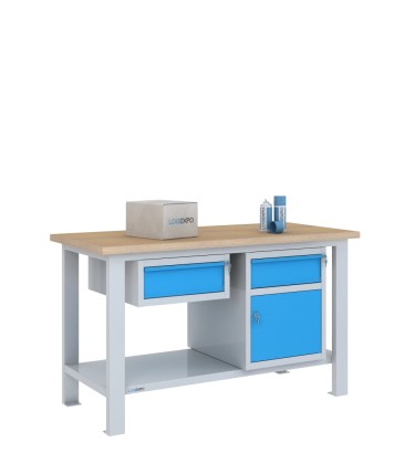 BANCO DA LAVORO 1500x700x885h con 2 cassetti e 1 sportello