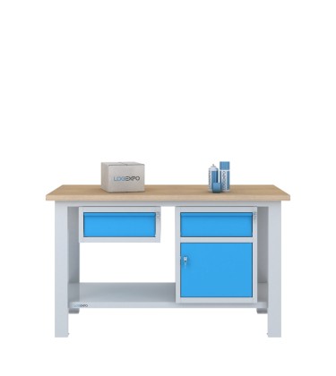BANCO DA LAVORO 1500x700x885h con 2 cassetti e 1 sportello 2