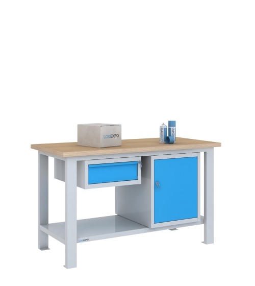 BANCO DA LAVORO 1500x700x885h con 1 cassetto e 1 sportello