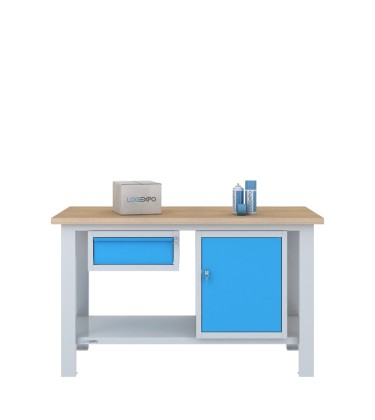BANCO DA LAVORO 1500x700x885h con 1 cassetto e 1 sportello 2