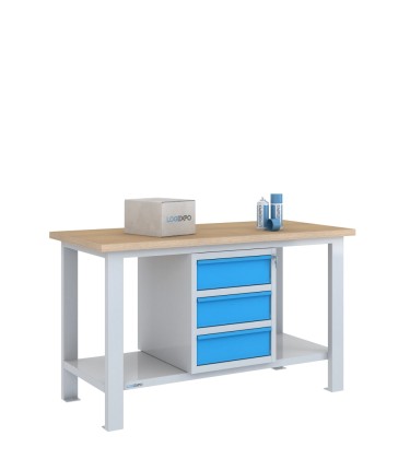 BANCO DA LAVORO 1500x700x885h con 3 cassetti