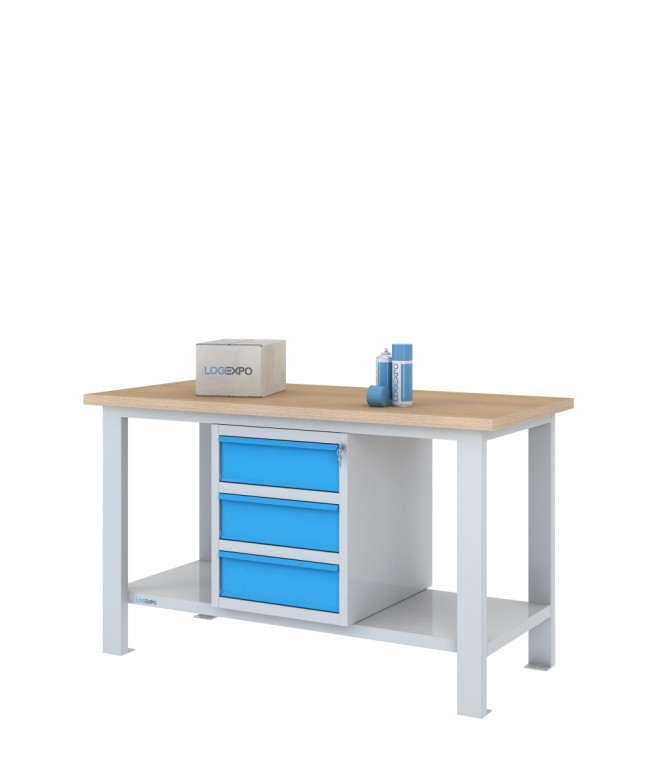 BANCO DA LAVORO 1500x700x885h con 3 cassetti
