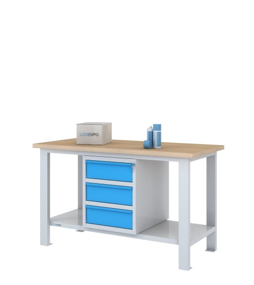 BANCO DA LAVORO 1500x700x885h con 3 cassetti