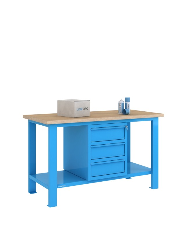 BANCO DA LAVORO 1500x700x885h con 3 cassetti