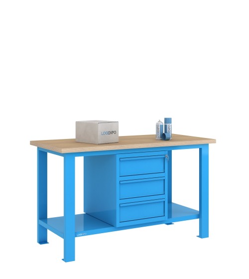 BANCO DA LAVORO 1500x700x885h con 3 cassetti