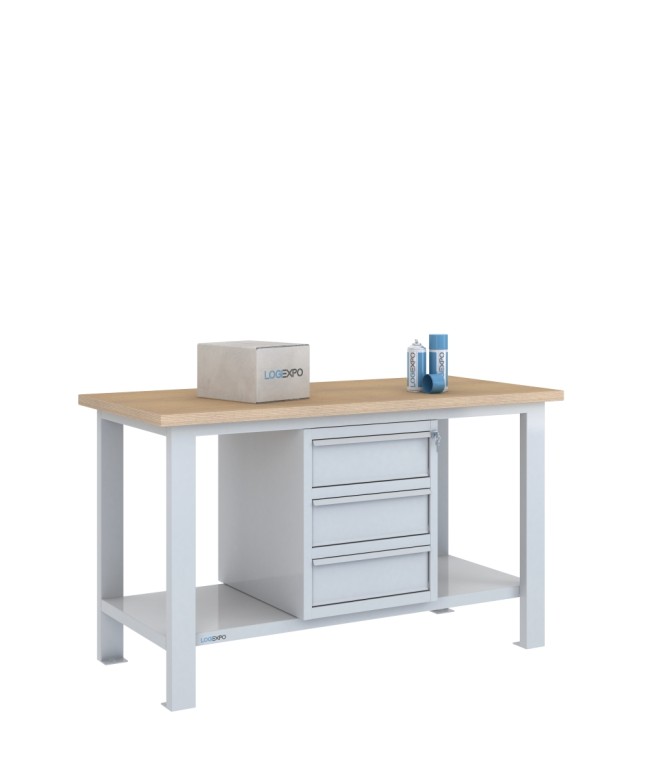 BANCO DA LAVORO 1500x700x885h con 3 cassetti