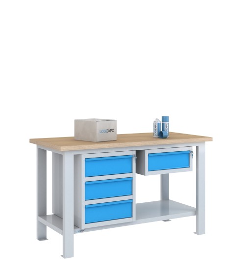 BANCO DA LAVORO 1500x700x885h con 4 cassetti