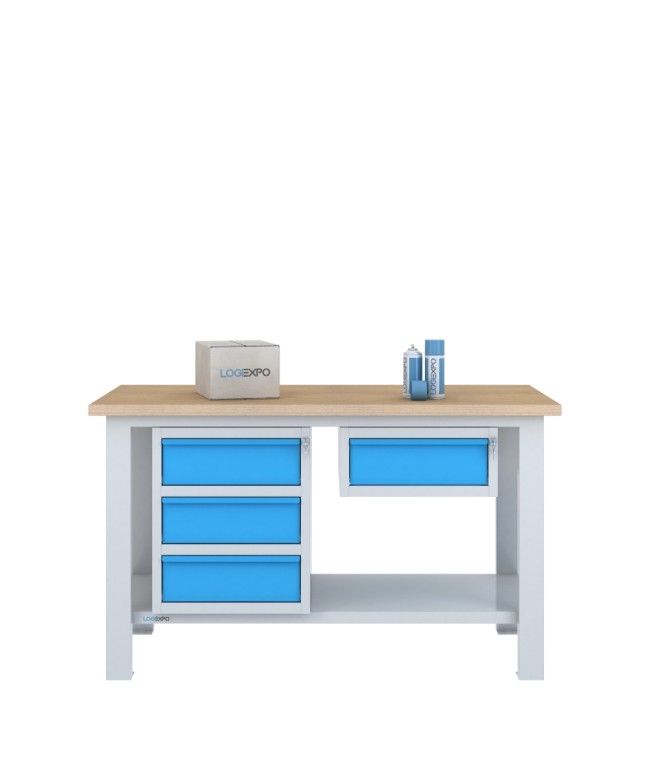 BANCO DA LAVORO 1500x700x885h con 4 cassetti