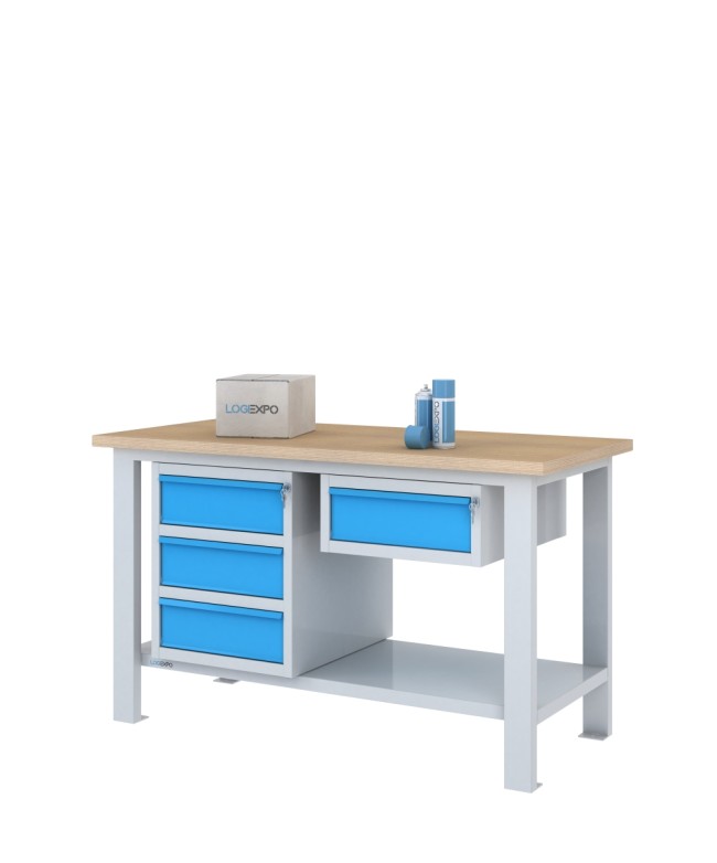 BANCO DA LAVORO 1500x700x885h con 4 cassetti
