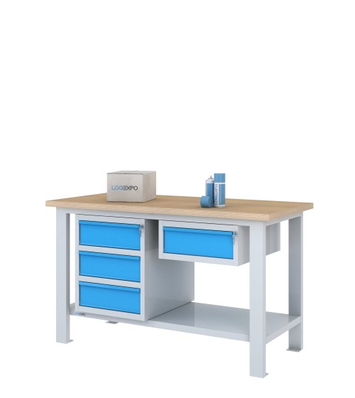 BANCO DA LAVORO 1500x700x885h con 4 cassetti