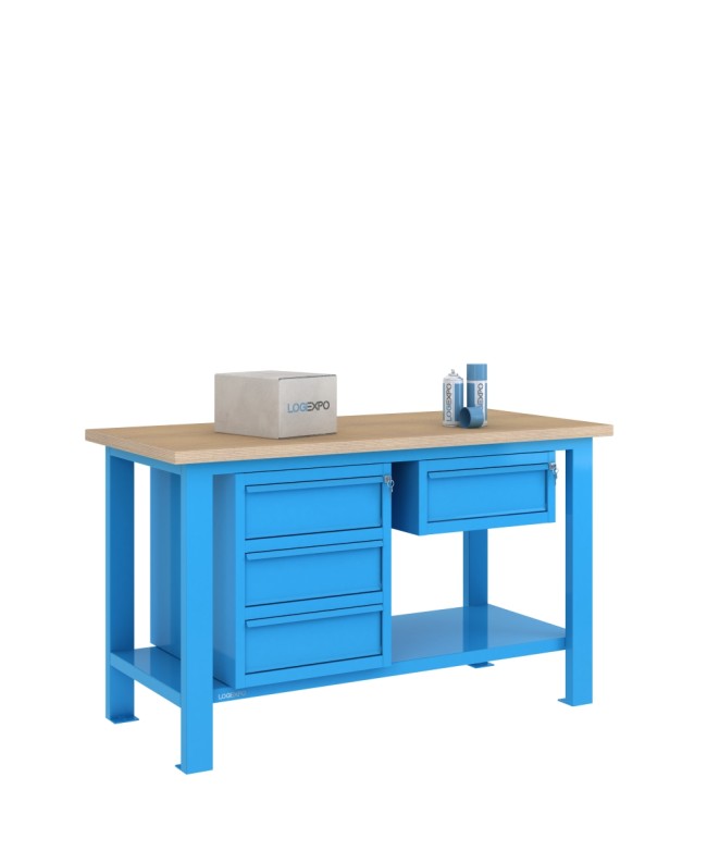 BANCO DA LAVORO 1500x700x885h con 4 cassetti