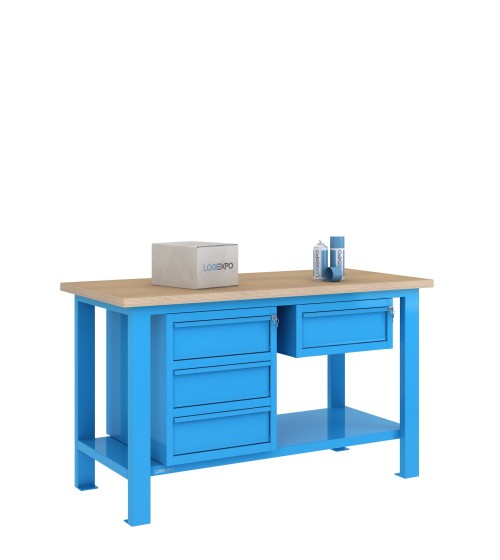 BANCO DA LAVORO 1500x700x885h con 4 cassetti
