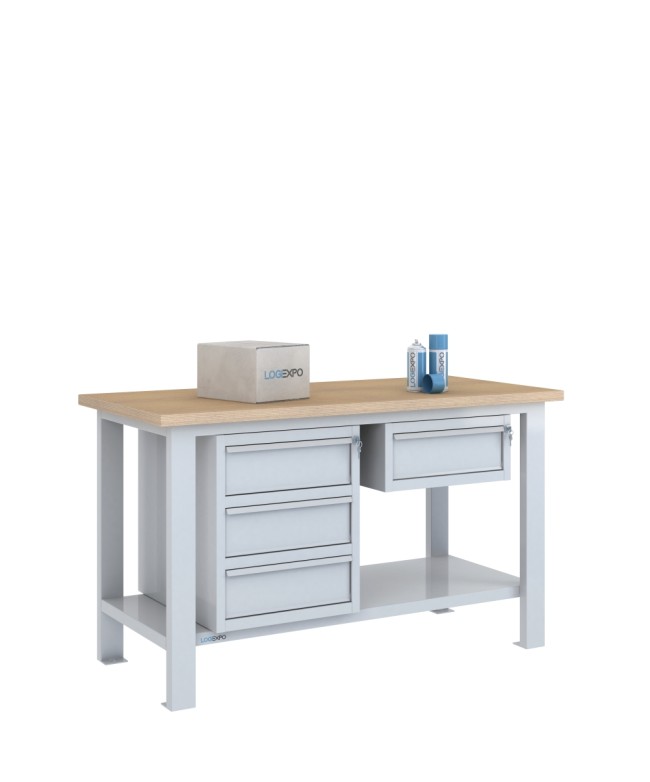 BANCO DA LAVORO 1500x700x885h con 4 cassetti