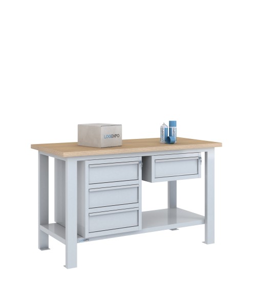 BANCO DA LAVORO 1500x700x885h con 4 cassetti
