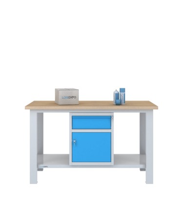 BANCO DA LAVORO 1500x700x885h con 1 cassetto e 1 sportello 2