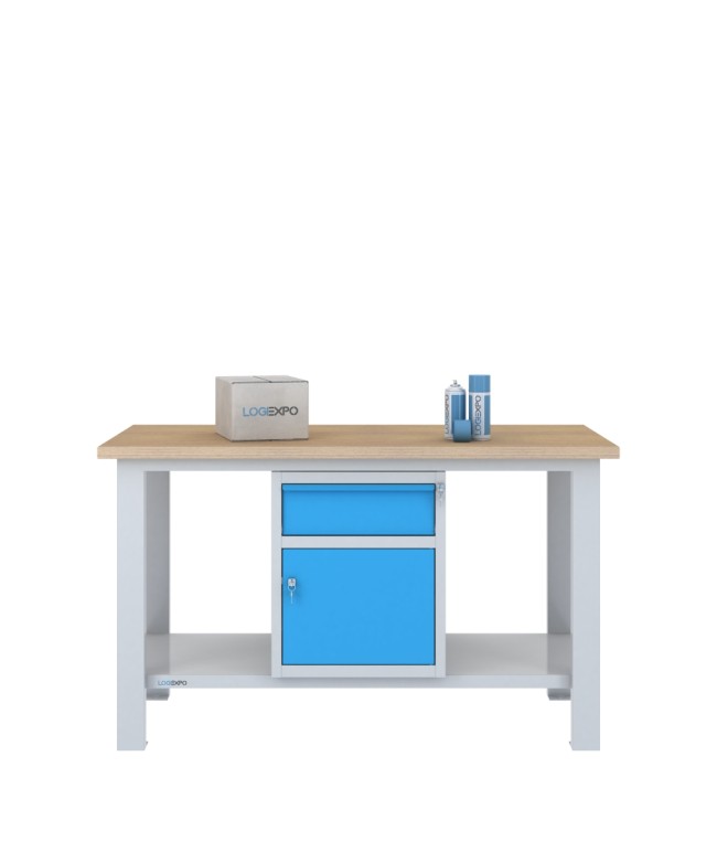 BANCO DA LAVORO 1500x700x885h con 1 cassetto e 1 sportello