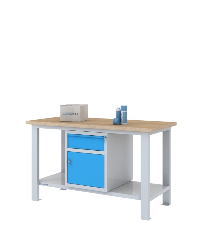 BANCO DA LAVORO 1500x700x885h con 1 cassetto e 1 sportello