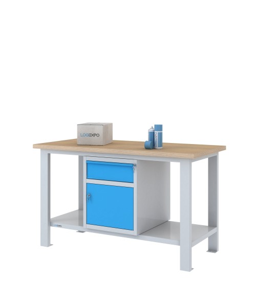 BANCO DA LAVORO 1500x700x885h con 1 cassetto e 1 sportello