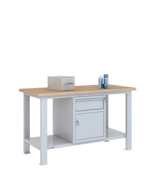 BANCO DA LAVORO 1500x700x885h con 1 cassetto e 1 sportello