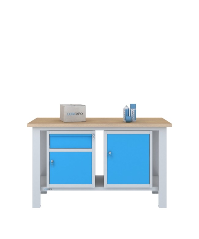BANCO DA LAVORO 1500x700x885h con 1 cassetto e 2 sportelli