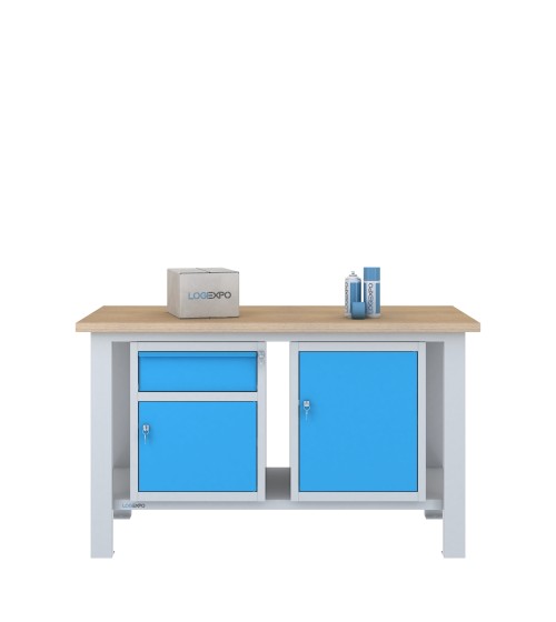 BANCO DA LAVORO 1500x700x885h con 1 cassetto e 2 sportelli
