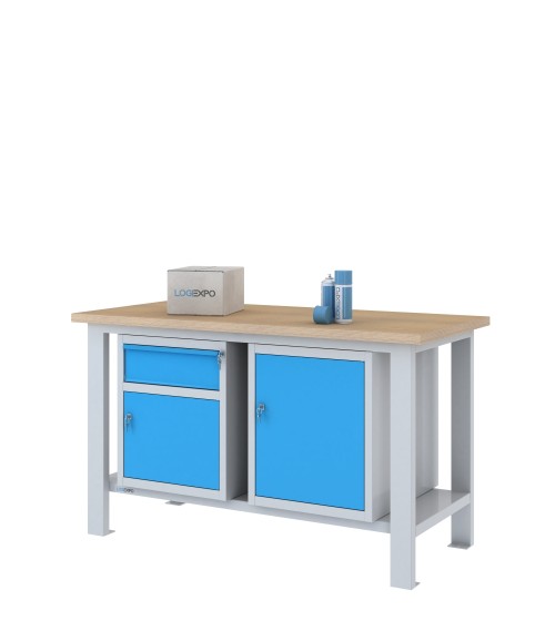 BANCO DA LAVORO 1500x700x885h con 1 cassetto e 2 sportelli