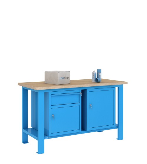 BANCO DA LAVORO 1500x700x885h con 1 cassetto e 2 sportelli